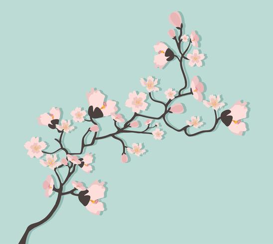 Cute cherry tree illustration vector