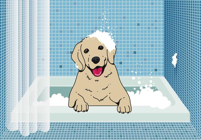 Cute Dog Wash Background vector