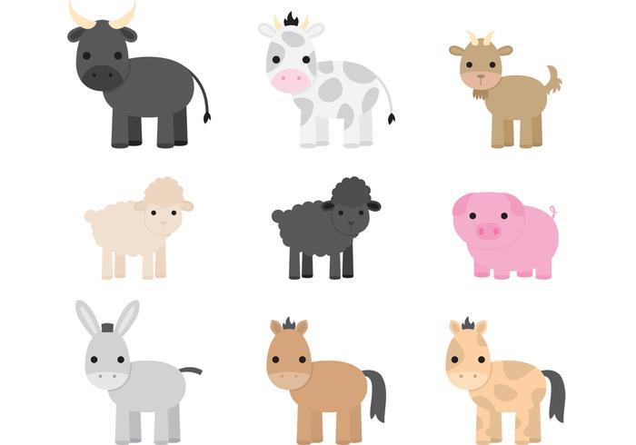 Cute Farm Animal Vectors