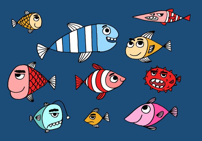 Cute fish illustration vector