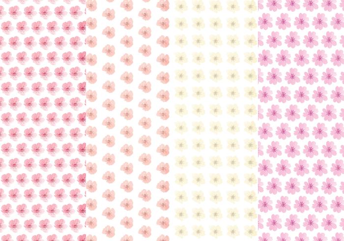 Cute Flower Vector Pattern Set