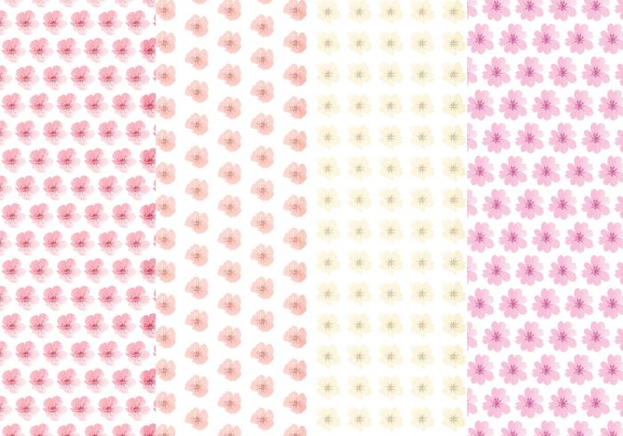 Cute Flower Vector Pattern Set