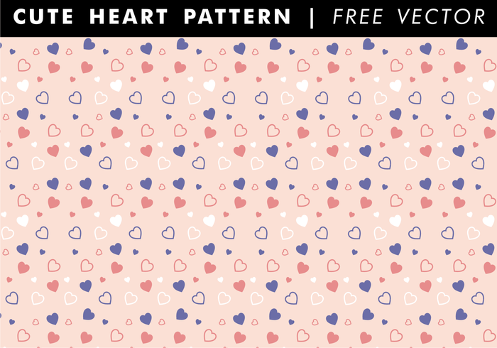Cute Heart Pattern Free Vector