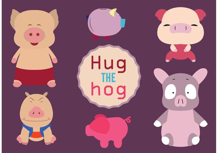 Cute Hog Vectors