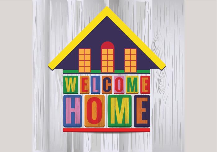 Cute House Welcome Home Vector