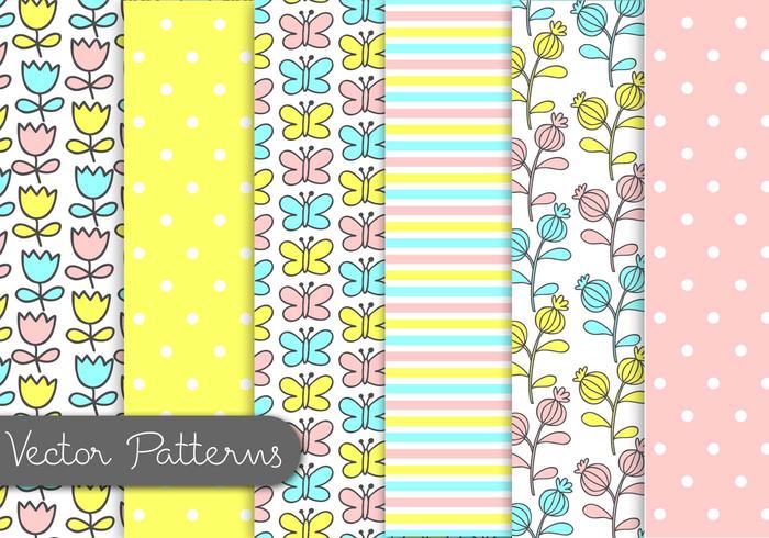 Cute Kids Pattern Set vector