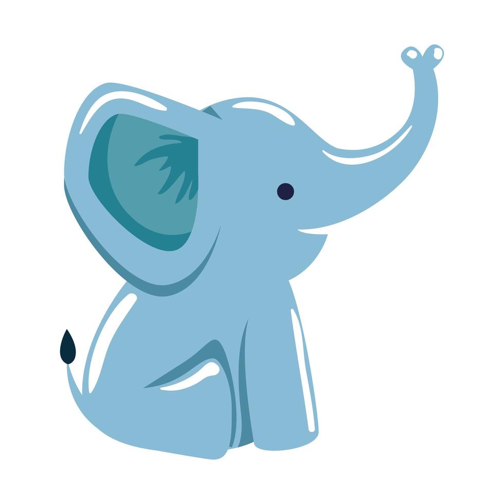 cute little elephant baby character vector