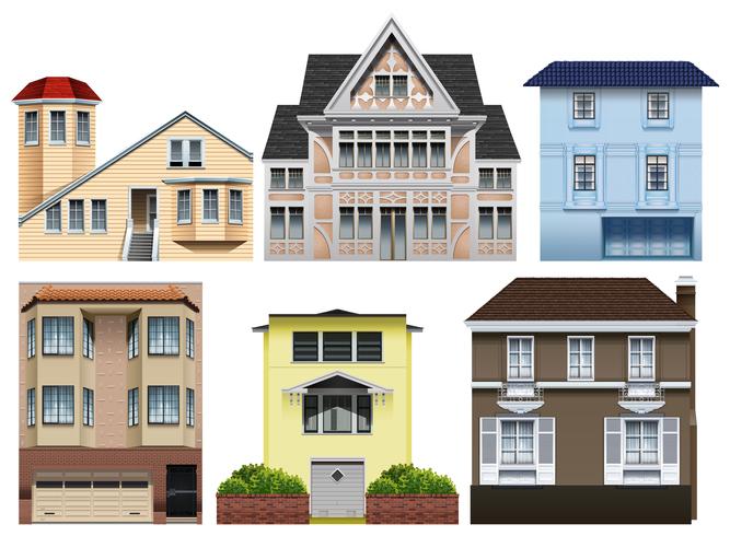 Different designs of houses vector