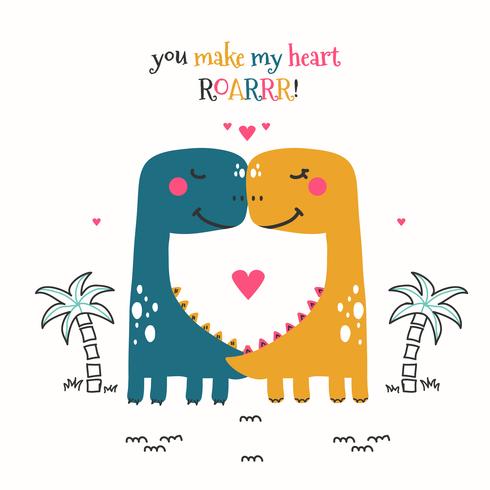 Dinosaur Couple Vector