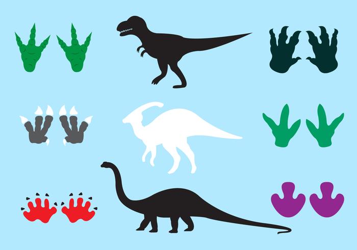 Dinosaur Footprints in Vector