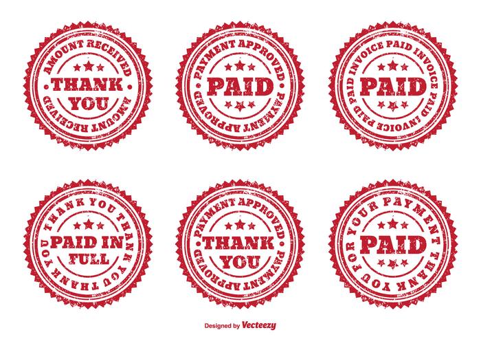 Distressed Assorted PAID Badges vector
