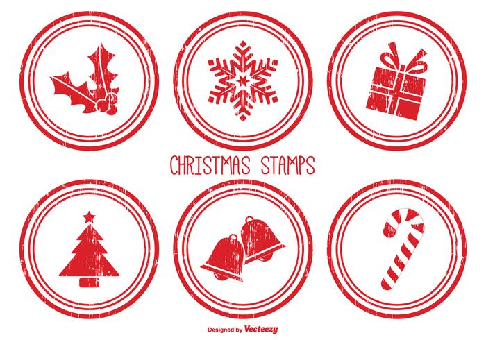 Distressed Christmas Stamps vector