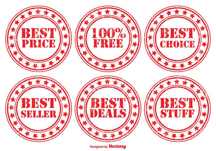 Distressed Promotional Vector Badge Set