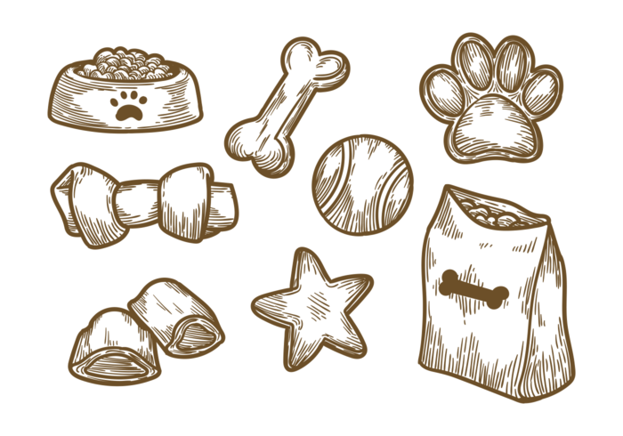 Dog Biscuit Icons Vector