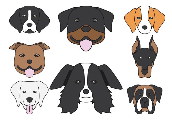 Dog head Icons vector