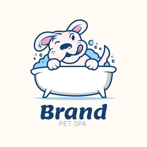 Dog Wash Pet Health Care Solution Retro Logo Design Template vector