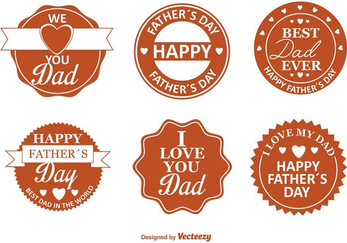 Father's Day Retro Badges vector