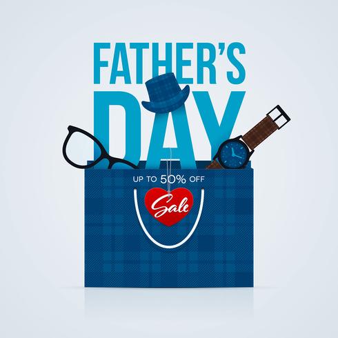Fathers Day sale flyer vector