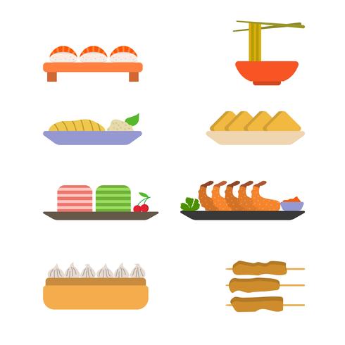 Flat Asian Food Vectors