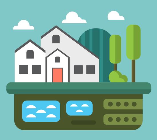 Flat Modern House vector