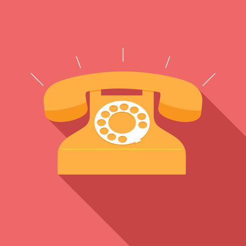 Flat Rotary Telephone Vector