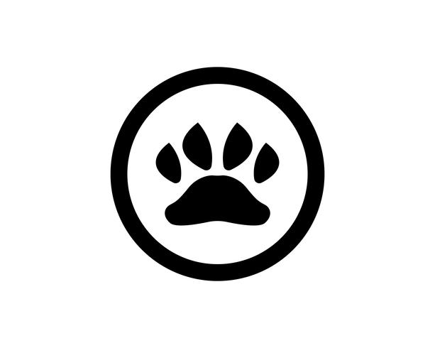Foot print dog animal pet logo and symbols vector