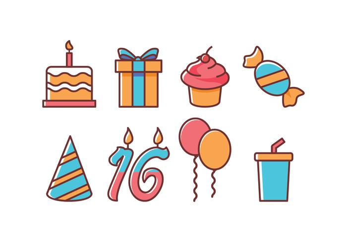 Free Birthday Icon Set vector