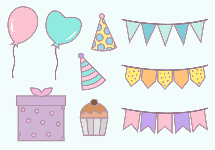 Birthday Party Elements Vector