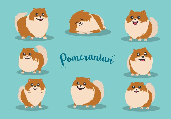 Free Cartoon Pomeranian Vector