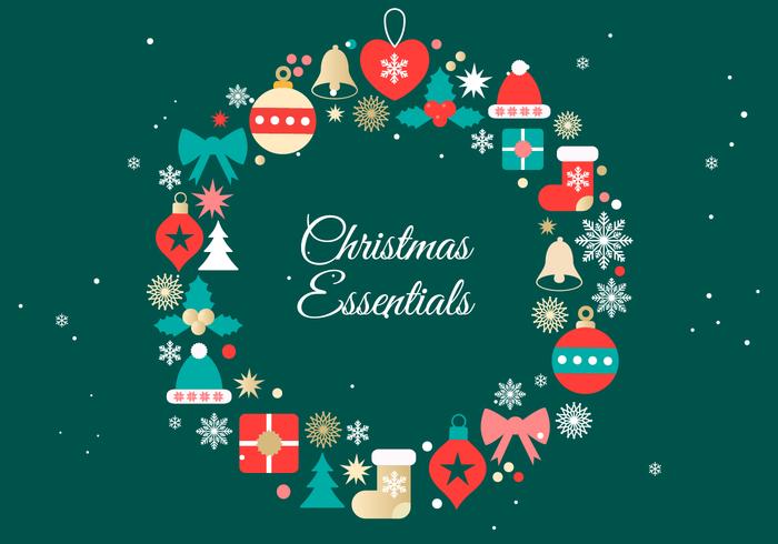 Free Christmas Elements Background Vector