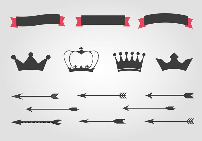 Free Crowns And Arrows Vector
