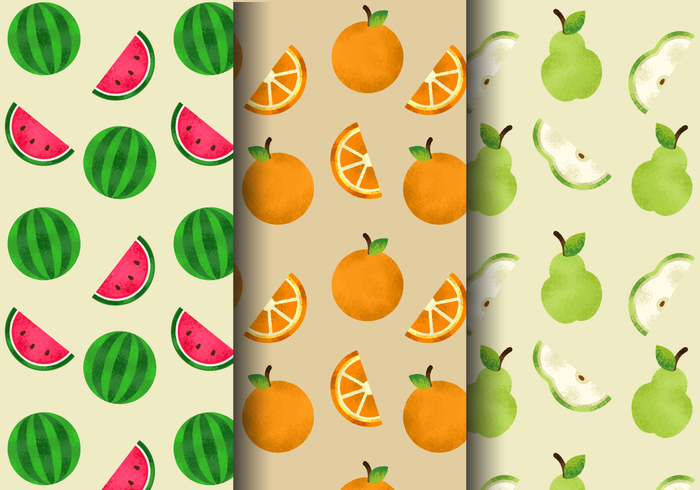 Free Cute Fruit Patterns vector