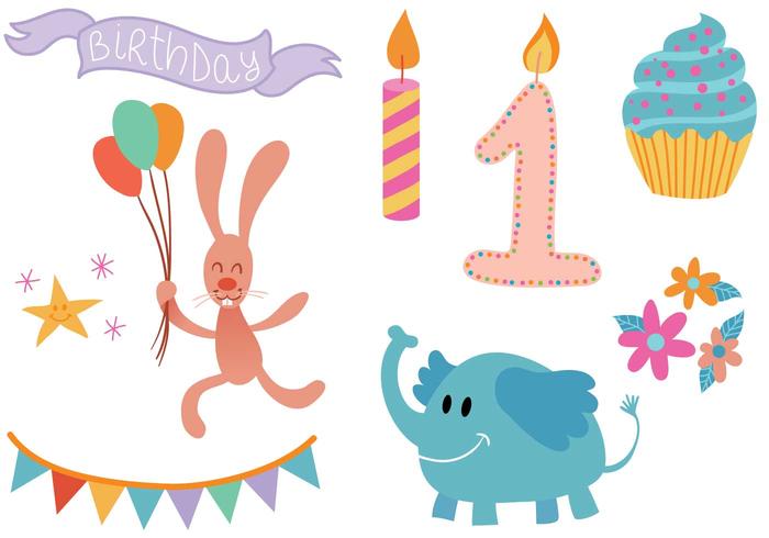 Free First Birthday Vectors