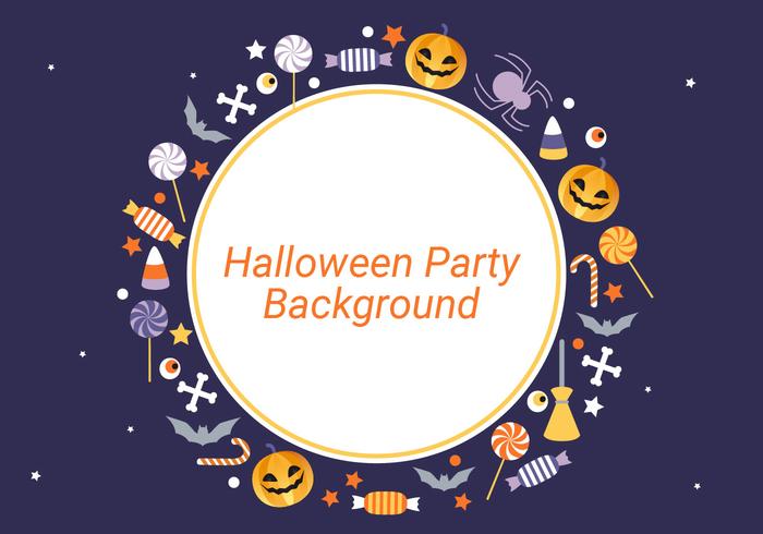 Free Flat Design Vector Halloween Background