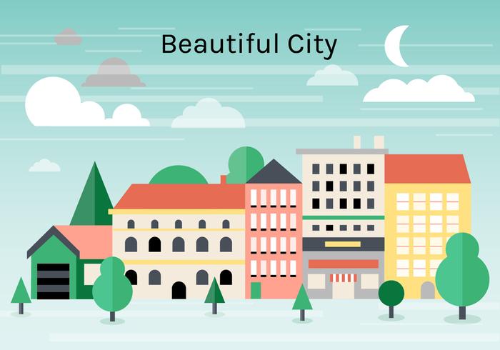 Free Flat Urban Landscape Vector Background