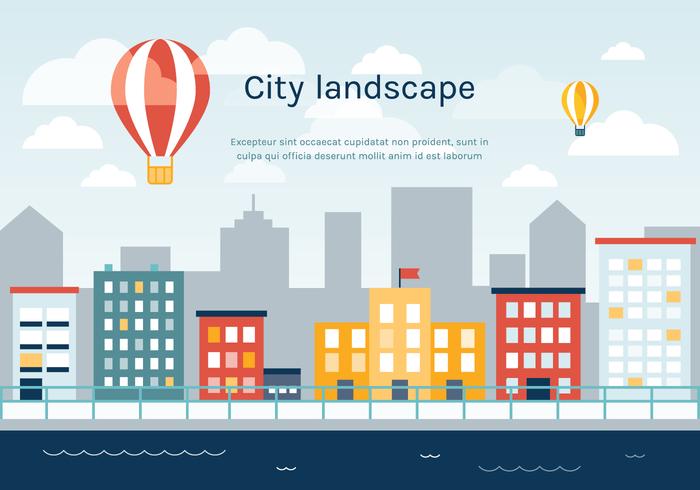 Flat Urban Landscape Vector Background