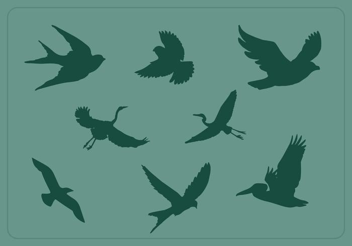 Free Flying Bird Silhouette Vectors