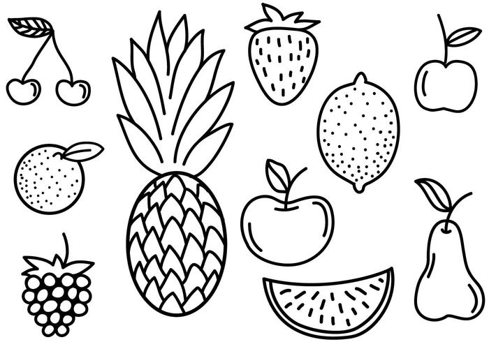 Free Fruit Doodles Vectors