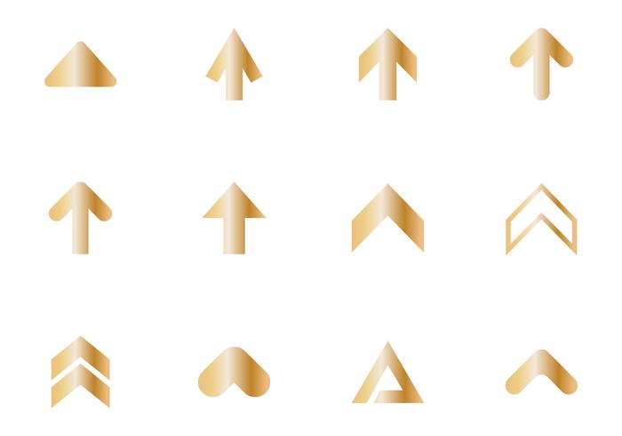 Free Golden Arrow Icon Vector