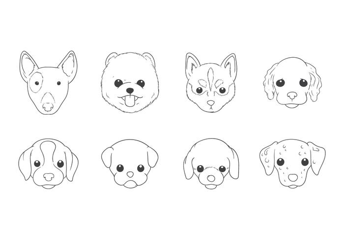 Free Hand Drawing Dog Head Vector