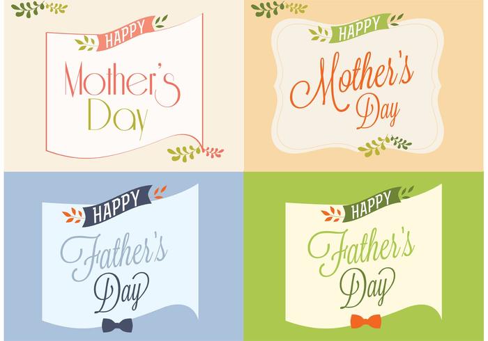 Free Happy Father's and Mother's Day Cards  vector