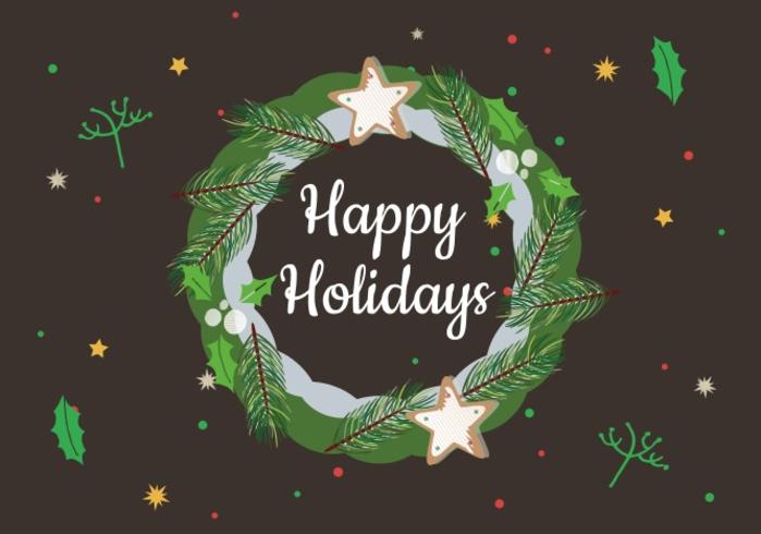 Happy Holidays Vector Wreath
