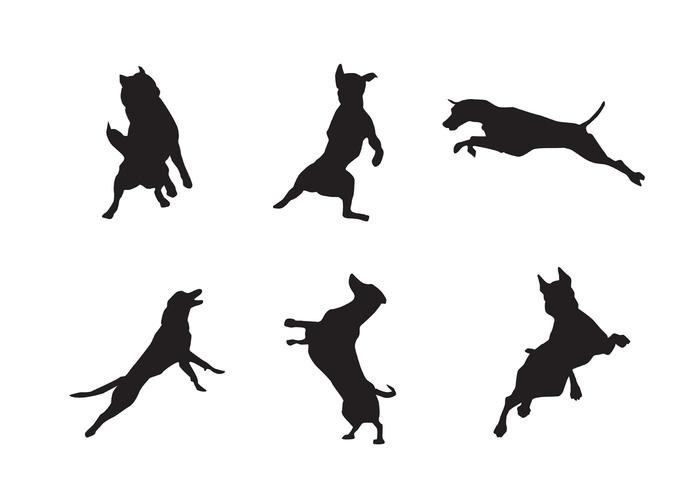 Free Jumping Dog Silhouette Vectors 