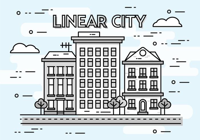 Free Linear Cityscape Vector Background