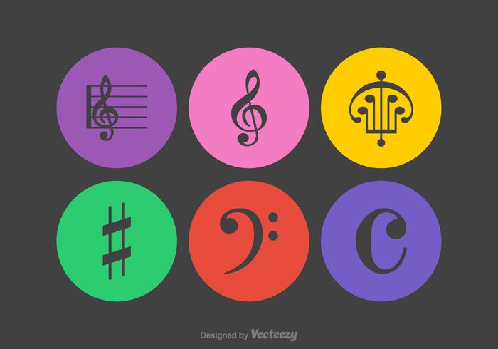 Free Musical Notes Vector Icons