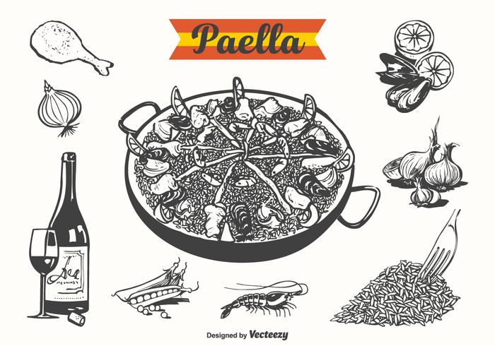 Free Paella Drawn Vector Illustration