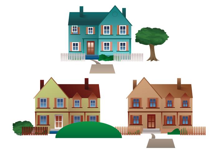 Free Residential Town Houses Vector