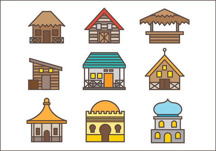 Free Shack Icons Vector Pack Two 