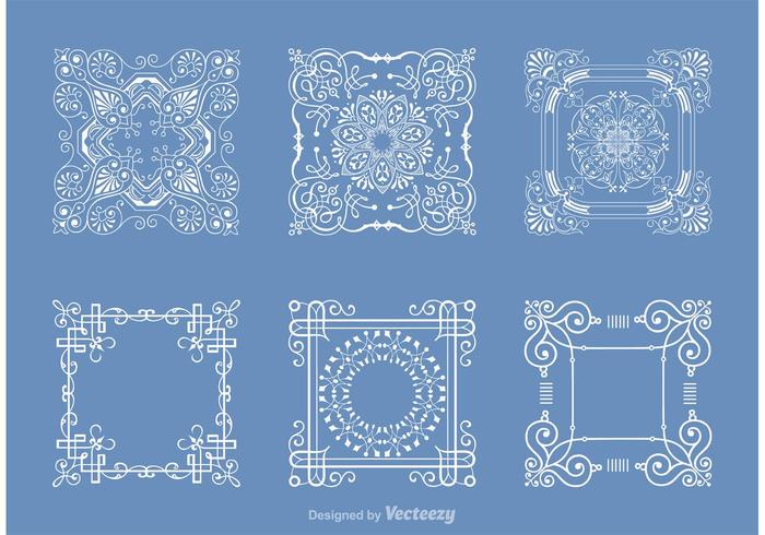 Free Square Doily Vector Pack