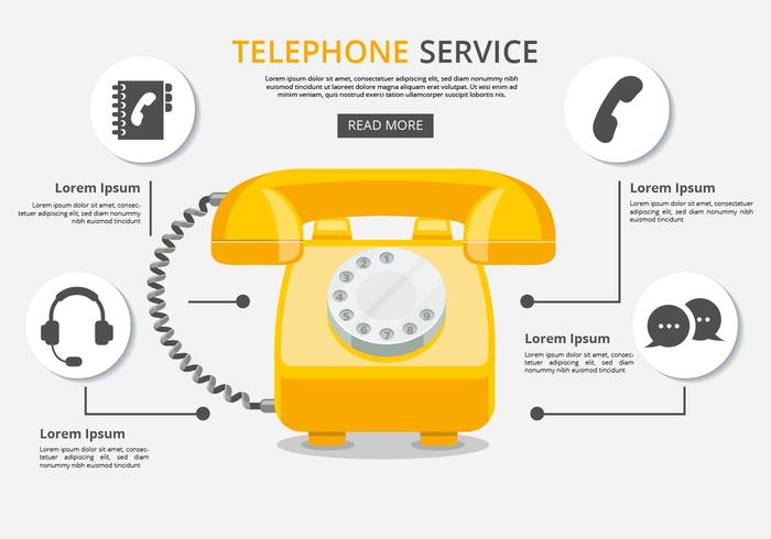 Free Telephone Service With Icons Vector